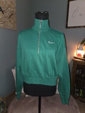 Nike Green Quarter-Zip Pullover Sweatshirt